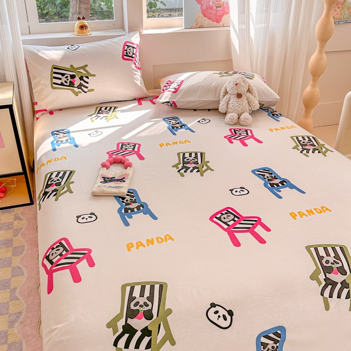 91家纺网 家纺一手货源 找家纺 吉象家纺 2024新款高支密全棉印花单床单 淘气团子