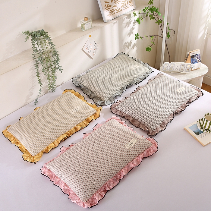 91家纺网 家纺一手货源 找家纺 （总）蔻眠 2024新款韩式小碎花全棉荞麦护颈枕芯枕头