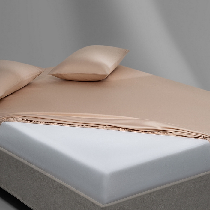 91家纺网 家纺一手货源 找家纺 蓝邻家纺 2024新款全棉新疆长绒棉系列单床笠 浅香槟