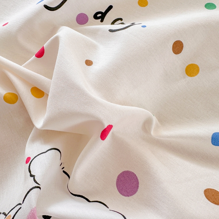 91家纺网 家纺一手货源 找家纺 吉象家纺 2024新款高支密全棉印花单床单 泡泡糖小狗