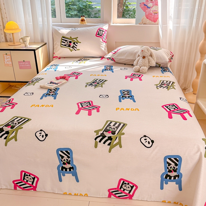 91家纺网 家纺一手货源 找家纺 吉象家纺 2024新款高支密全棉印花单床单 淘气团子