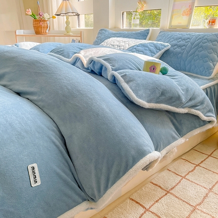 91家纺网 家纺一手货源 找家纺 （总）眠势力 2025新款牛奶绒被套双面绒冬季加厚加绒保暖被罩-场景二