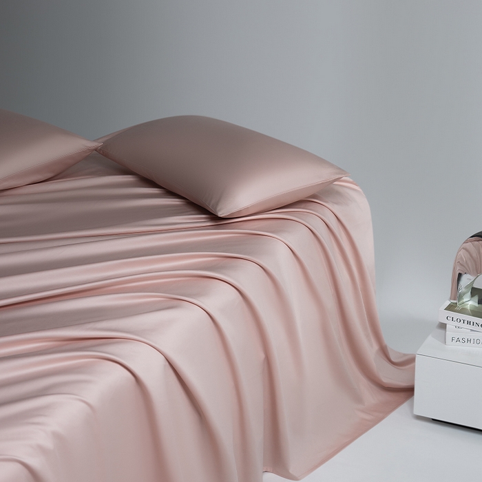 91家纺网 家纺一手货源 找家纺 蓝邻家纺 2024新款全棉新疆长绒棉系列单床单 白桃菜粉