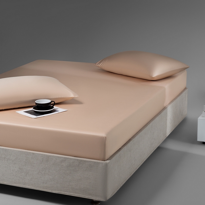 91家纺网 家纺一手货源 找家纺 蓝邻家纺 2024新款全棉新疆长绒棉系列单床笠 浅香槟