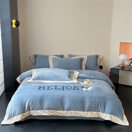 91家纺网 家纺一手货源 找家纺 （总）名品优仓 2024新款高克重牛奶绒毛巾绣四件套-莫安迪