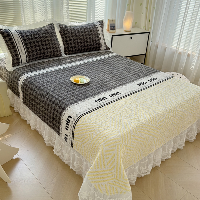 91家纺网 家纺一手货源 找家纺 冬然家纺 2024新款牛奶绒印花床盖 卢卡西