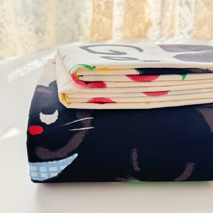 吉象家纺 2024新款高支密全棉印花单床单 怪诞猫咪