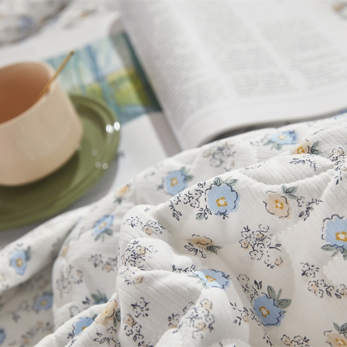 91家纺网 家纺一手货源 找家纺 十个点家纺 2025新款印花夹棉床盖三件套-晚秋系列 繁花似锦