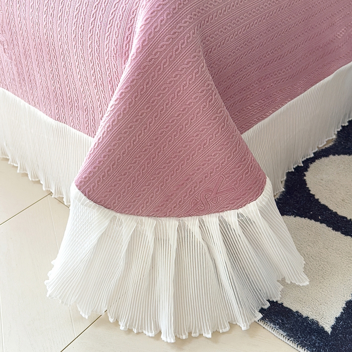 91家纺网 家纺一手货源 找家纺 冬然家纺 2024新款雕花绒床盖系列 小麦穗-豆沙粉