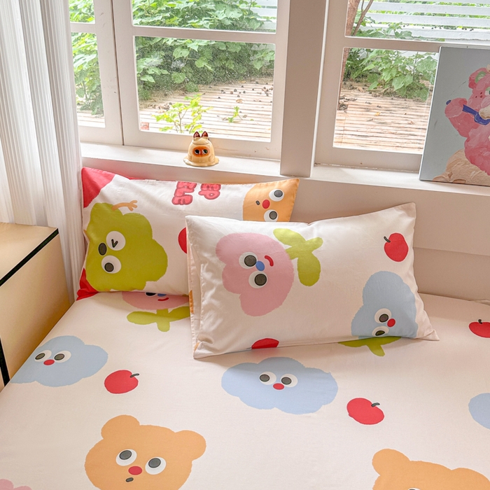 91家纺网 家纺一手货源 找家纺 吉象家纺 2024新款高支密全棉印花单床单 微笑天团