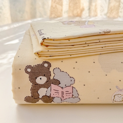 吉象家纺 2024新款高支密全棉印花单床单 小熊日记