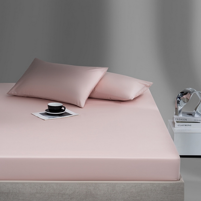 91家纺网 家纺一手货源 找家纺 蓝邻家纺 2024新款全棉新疆长绒棉系列单床笠 白桃菜粉