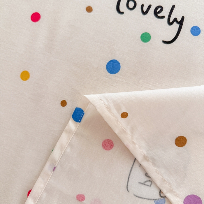 91家纺网 家纺一手货源 找家纺 吉象家纺 2024新款高支密全棉印花单床单 泡泡糖小狗