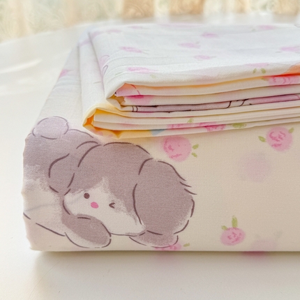 91家纺网 家纺一手货源 找家纺 吉象家纺 2024新款高支密全棉印花单床单 喵喵聚会