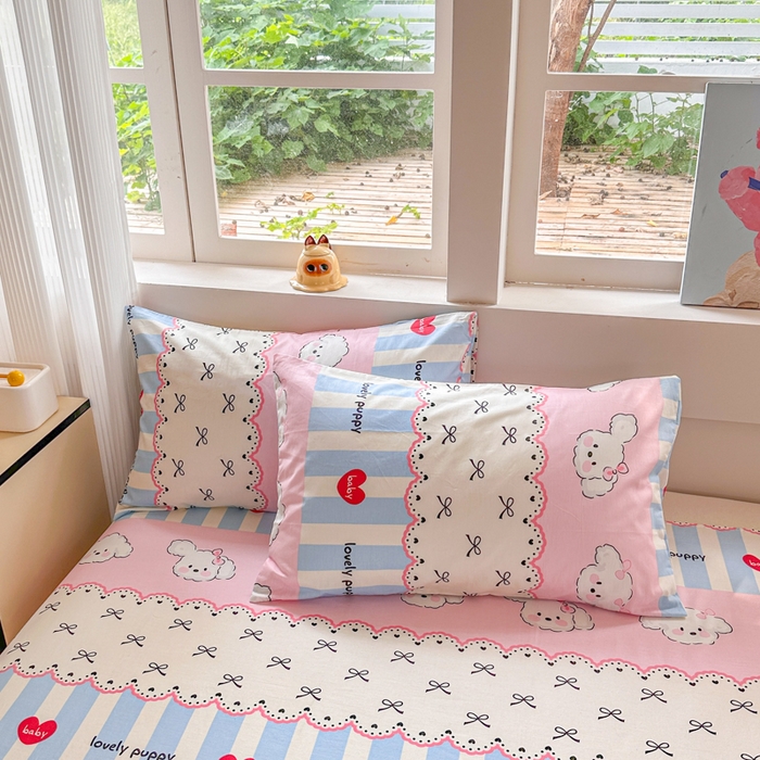 91家纺网 家纺一手货源 找家纺 吉象家纺 2024新款高支密全棉印花单床单 甜心旺旺