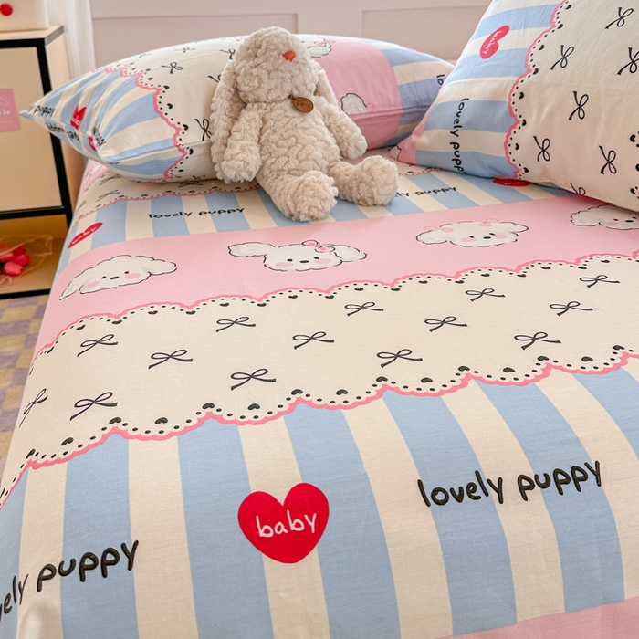 91家纺网 家纺一手货源 找家纺 吉象家纺 2024新款高支密全棉印花单床单 甜心旺旺