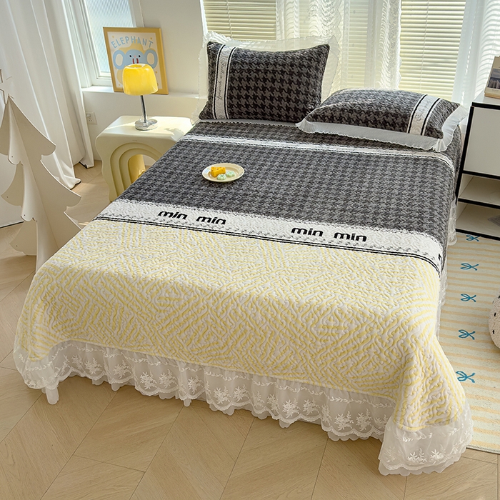 91家纺网 家纺一手货源 找家纺 冬然家纺 2024新款牛奶绒印花床盖 卢卡西