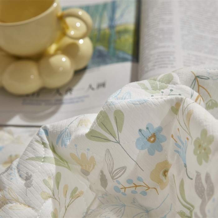 91家纺网 家纺一手货源 找家纺 十个点家纺 2025新款印花夹棉床盖三件套-晚秋系列 秋叶-兰