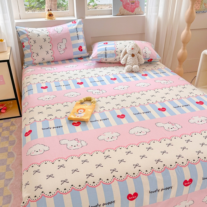 91家纺网 家纺一手货源 找家纺 吉象家纺 2024新款高支密全棉印花单床单 甜心旺旺