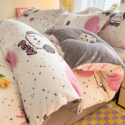 91家纺网 家纺一手货源 找家纺 （总）逸尚阁 2024新款牛奶绒卡通印花四件套