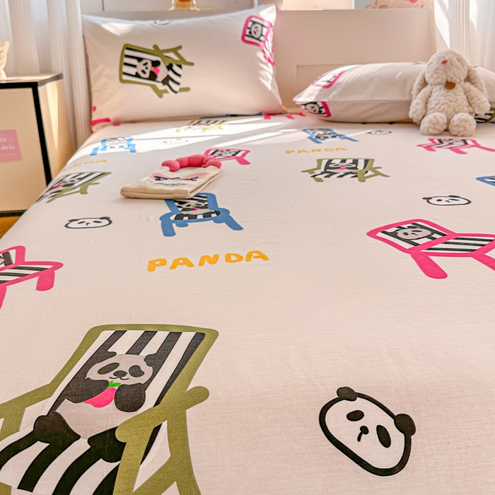 91家纺网 家纺一手货源 找家纺 吉象家纺 2024新款高支密全棉印花单床单 淘气团子