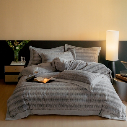 91家纺网 家纺一手货源 找家纺 （总）名品优仓 2024新款金貂绒四件套-欢乐颂