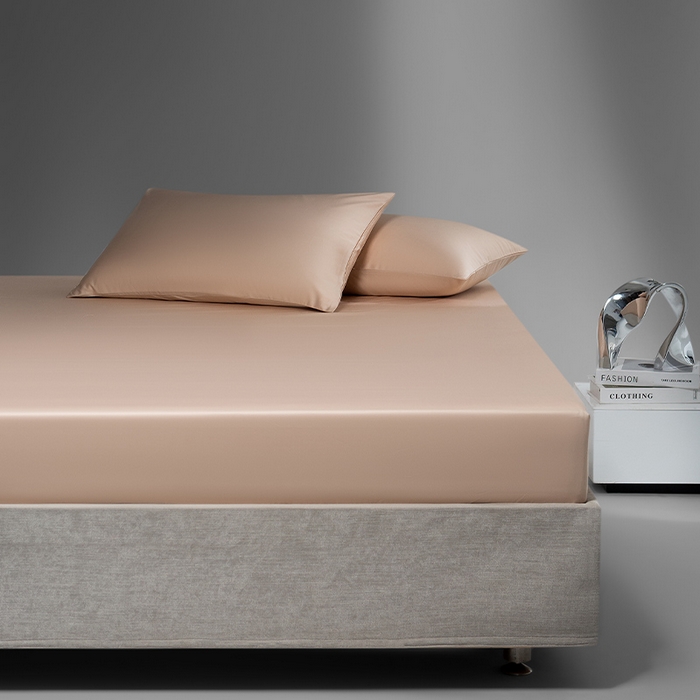 91家纺网 家纺一手货源 找家纺 蓝邻家纺 2024新款全棉新疆长绒棉系列单床笠 浅香槟