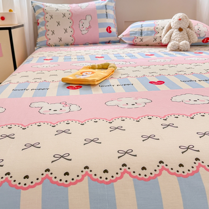 91家纺网 家纺一手货源 找家纺 吉象家纺 2024新款高支密全棉印花单床单 甜心旺旺