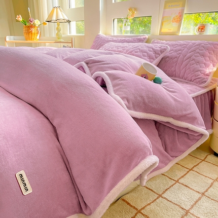 91家纺网 家纺一手货源 找家纺 （总）眠势力 2025新款牛奶绒被套双面绒冬季加厚加绒保暖被罩-场景二