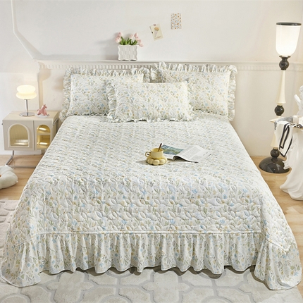 十个点家纺 2025新款印花夹棉床盖三件套-晚秋系列 秋叶-兰