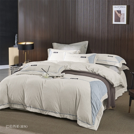 91家纺网 家纺一手货源 找家纺 （总）名品优仓 2024新款高克重牛奶绒刺绣四件套-巴伦西亚