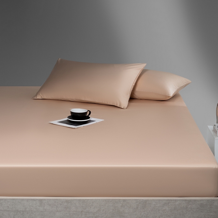 91家纺网 家纺一手货源 找家纺 蓝邻家纺 2024新款全棉新疆长绒棉系列单床笠 浅香槟