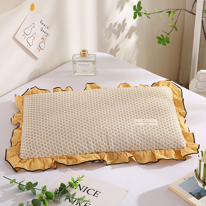 91家纺网 家纺一手货源 找家纺 （总）蔻眠 2024新款韩式小碎花全棉荞麦护颈枕芯枕头