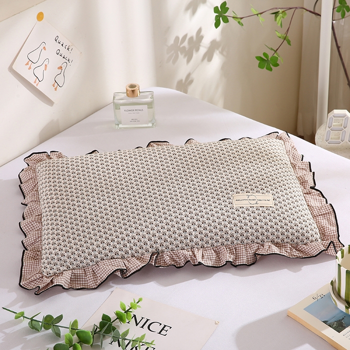 91家纺网 家纺一手货源 找家纺 （总）蔻眠 2024新款韩式小碎花全棉荞麦护颈枕芯枕头