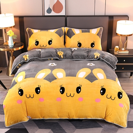 91家纺网 家纺一手货源 找家纺 （总）慕婷家纺 2024新款牛奶绒印花床裙系列-单被套