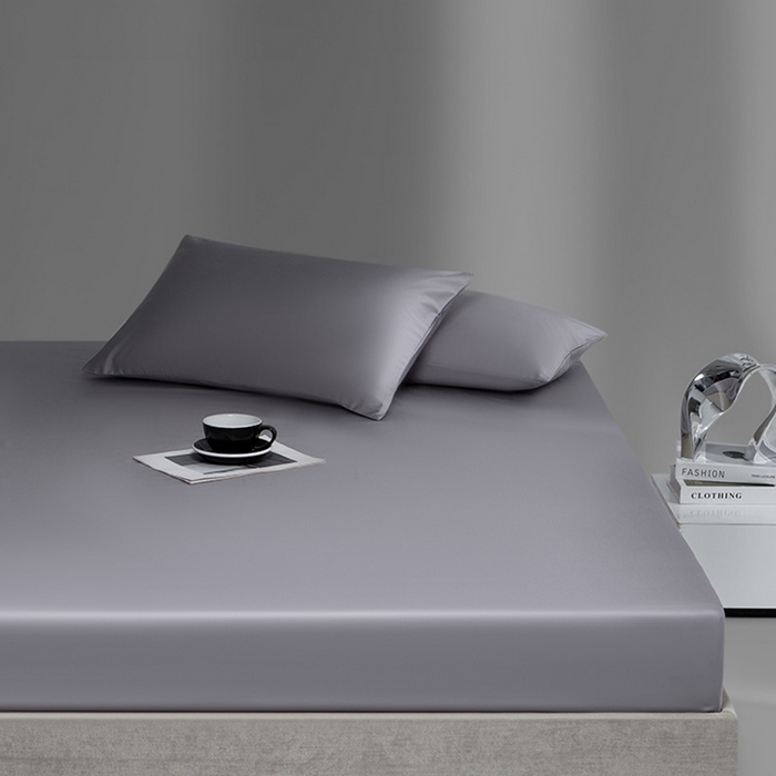 91家纺网 家纺一手货源 找家纺 蓝邻家纺 2024新款全棉新疆长绒棉系列单床笠 蓝莲灰