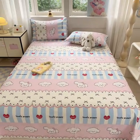 91家纺网 家纺一手货源 找家纺 吉象家纺 2024新款高支密全棉印花单床单 甜心旺旺