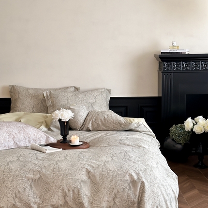 91家纺网 家纺一手货源 找家纺 鹿班家居 2024新款100S全棉磨毛数码印花系列四件套-云月暮色 云月暮色-绿色