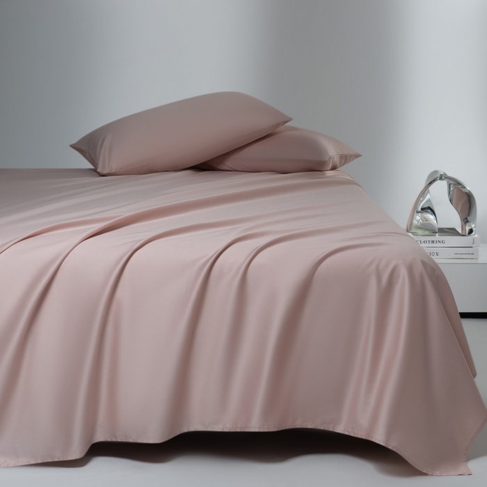 91家纺网 家纺一手货源 找家纺 蓝邻家纺 2024新款全棉新疆长绒棉系列单床单 白桃菜粉