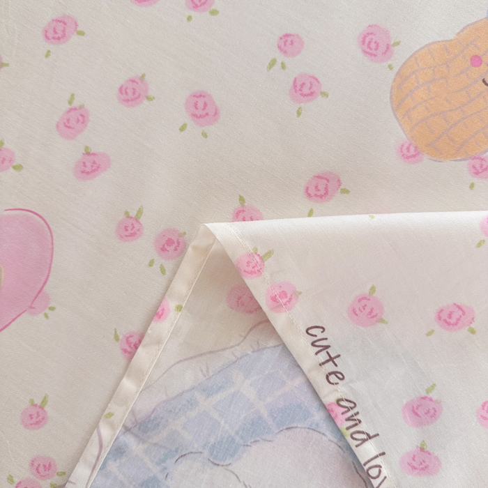 91家纺网 家纺一手货源 找家纺 吉象家纺 2024新款高支密全棉印花单床单 喵喵聚会