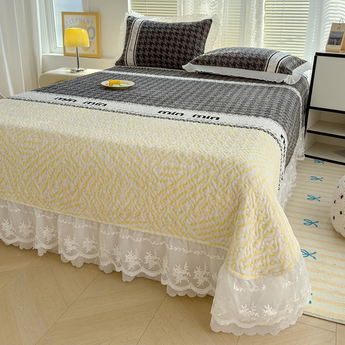 91家纺网 家纺一手货源 找家纺 冬然家纺 2024新款牛奶绒印花床盖 卢卡西