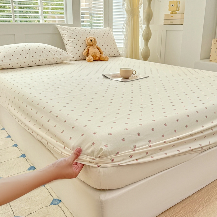 91家纺网 家纺一手货源 找家纺 柠馨 2024新款简约全棉时尚印花床笠 拾忆