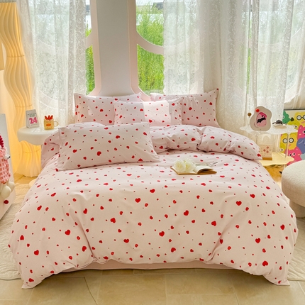 91家纺网 家纺一手货源 找家纺 （总）千朵 2024新款全棉磨毛小清新印花四件套