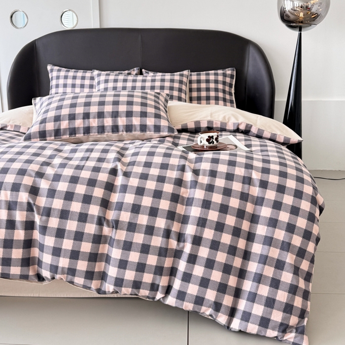 91家纺网 家纺一手货源 找家纺 千朵 2024新款轻奢全棉磨毛四件套 维格