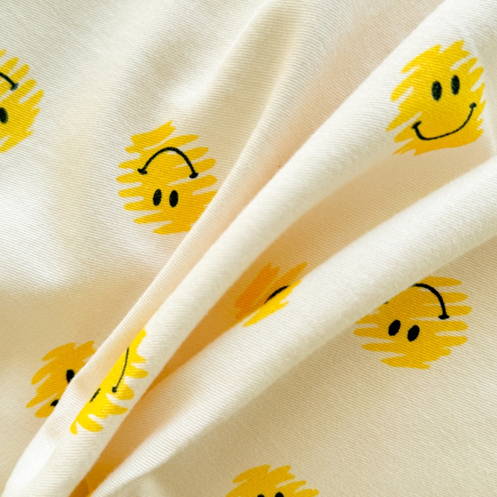 91家纺网 家纺一手货源 找家纺 千朵 2024新款全棉磨毛小清新印花四件套 笑脸