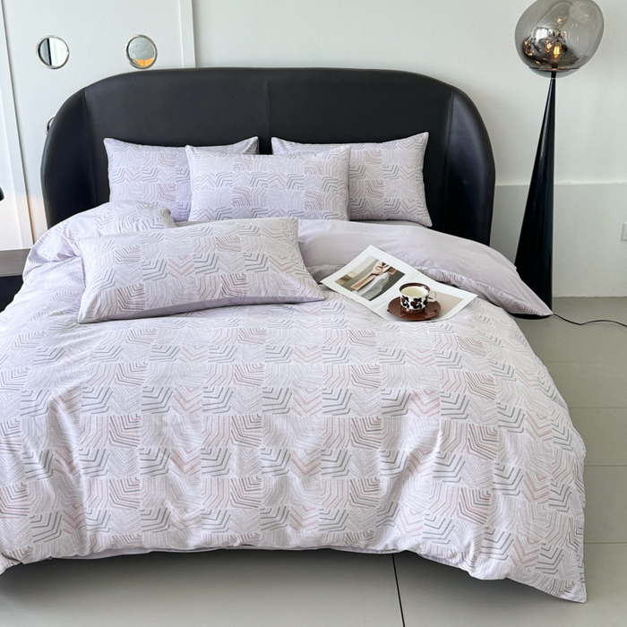 91家纺网 家纺一手货源 找家纺 千朵 2024新款轻奢全棉磨毛四件套 米洛紫