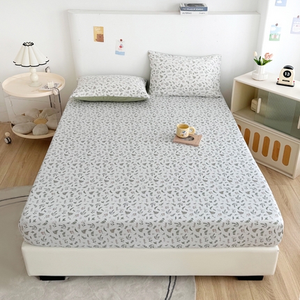 柠馨 2024新款简约全棉时尚印花床笠 复苏