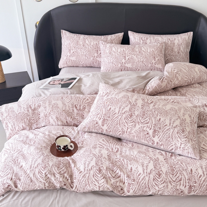 91家纺网 家纺一手货源 找家纺 千朵 2024新款轻奢全棉磨毛四件套 偶遇红