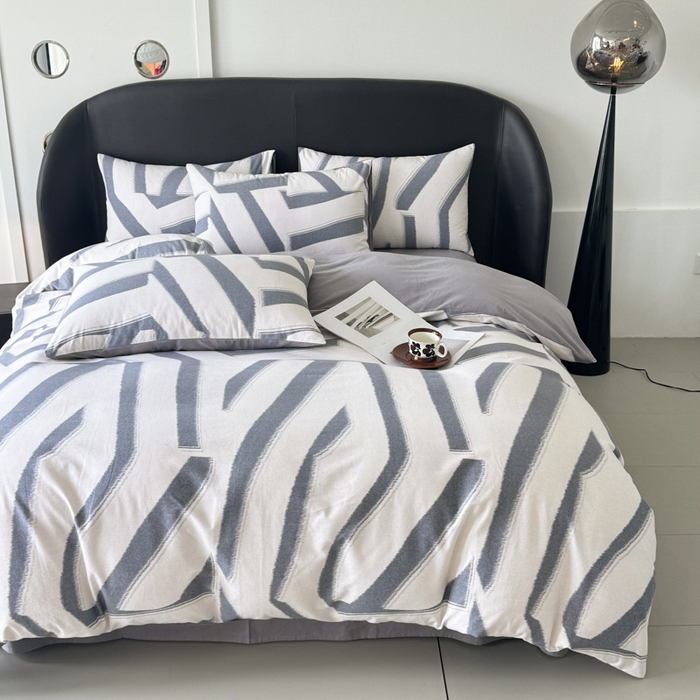 91家纺网 家纺一手货源 找家纺 千朵 2024新款轻奢全棉磨毛四件套 清新