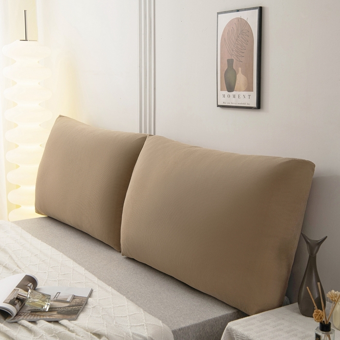 91家纺网 家纺一手货源 找家纺 美达人 2024新款灯芯绒面包款床头靠垫 驼色